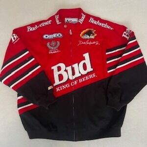 Vintage Dale Earnhardt Jr Budweiser Oreo NASCAR Racing Jacket Full Zip XXL